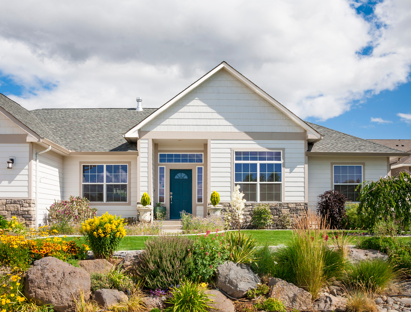 New Home with Rock Garden